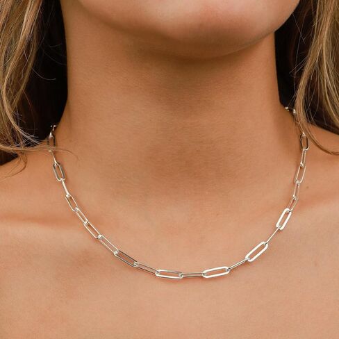 10 PCS Paperclip Chain Necklace for Women 18 inch Stainsal Steel Gold Silver Charm Cains Alluctible Rink Cains with Cloxster Clasps Plaching Cloth for DIY Women Women Jewelry Making Supplies in Kuwait