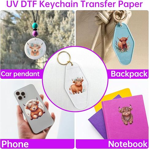 24pcs uv dtf keychain transfer stands ، boho horses cold transfer uit stickers for Motel Hotel Keychain Blanks in Kuwait