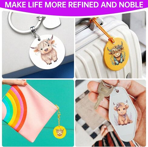 24pcs uv dtf keychain transfer stands ، boho horses cold transfer uit stickers for Motel Hotel Keychain Blanks in Kuwait