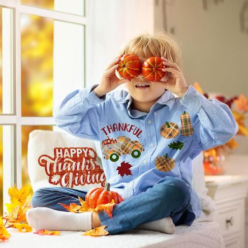 Whaline 9 Sheet Fall Heat Transfer Vinyl Buffalo Plaid Iron on Vinyl Red Green Orange Autumn Leaves Flowers Printed HTV Adhesive Craft Vinyl for Clothing Costume DIY Fabric Craft, 9.6 x 11.8 Inch in Saudi Arabia