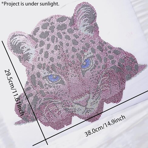 Leopard Rhinestone Patch Iron-On, Pink Black Blue Leopard Face Decor, DIY Craft Embellishment for Jackets Jeans Bags 14.9'' x 11.61'' in Saudi Arabia
