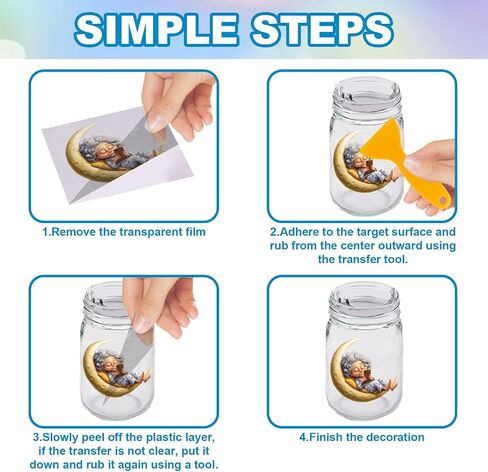 GLOBLELAND 18 Sheets Funny Old Lady Transfer Stickers 3.9x3.6inch Elderly Person Colorful Decal Grandma Rub on Transfer for Furniture Vase Glass Art Crafts Decorations in Saudi Arabia