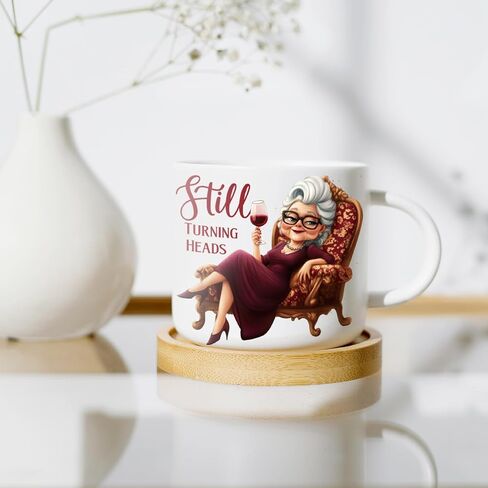GLOBLELAND 18 Sheets Funny Old Lady Transfer Stickers 3.9x3.6inch Elderly Person Colorful Decal Grandma Rub on Transfer for Furniture Vase Glass Art Crafts Decorations in Saudi Arabia