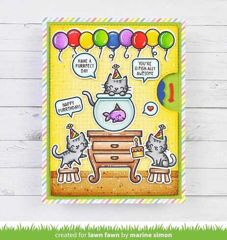 Lawn Fawn Keep on Swimming Add-on 3"x4" Clear Stamp Set, Coordinating Dies and Stencil, 3 Item Bundle in Saudi Arabia
