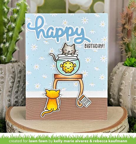 Lawn Fawn Keep on Swimming Add-on 3"x4" Clear Stamp Set, Coordinating Dies and Stencil, 3 Item Bundle in Saudi Arabia