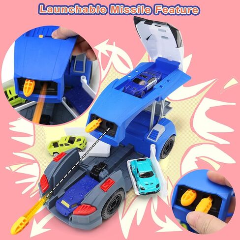 CORPER TOYS Deformation Police Car Toys Playset for Kids with Launchable Missile, Helicopter and Vehicles Set for Boys and Girls Gift for Christmas Birthday in Kuwait