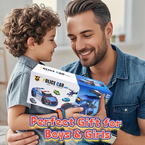 CORPER TOYS Deformation Police Car Toys Playset for Kids with Launchable Missile, Helicopter and Vehicles Set for Boys and Girls Gift for Christmas Birthday in Kuwait