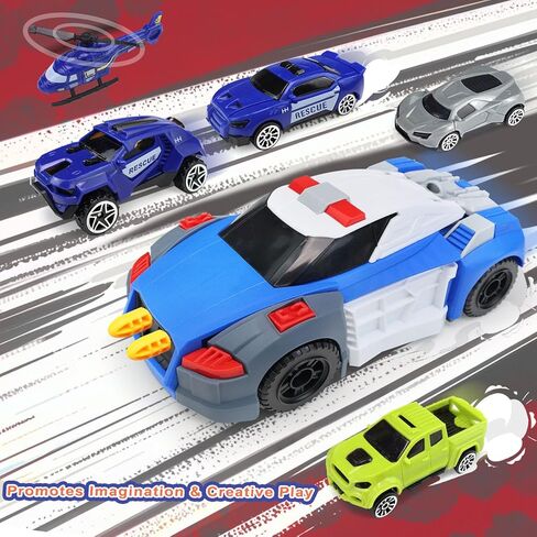 CORPER TOYS Deformation Police Car Toys Playset for Kids with Launchable Missile, Helicopter and Vehicles Set for Boys and Girls Gift for Christmas Birthday in Kuwait