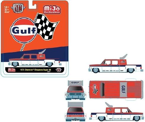 Diecast Model Car متوافق مع آلات M2 1:64 1973 Chevrolet Cheyenne Super 30 Gulf Racing Limited Edition 39000-MJS06 in Saudi Arabia