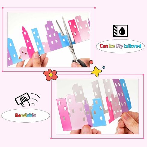 4 Pieces City Cake Border Skyscraper Cake Toppers for Boy and Girls Hero Birthday Party Decoration Favor Stick on or Lay on Building Images Lighted City Backdrop for Cakes Wrap Party Supplie(Black) in Kuwait