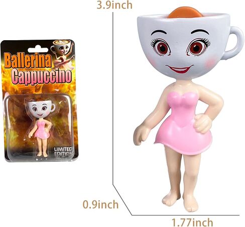 4 Inches Italian Brainrot Action Figure,Ballerina Cappuccino Pink Desk Accessories for Women Cute Office Desk Decor Bookself Cubicle Girls Boys in Saudi Arabia