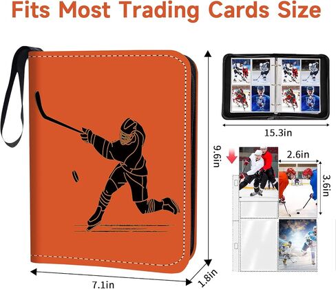 Card Card Binder 400 Pockets ، 4 جيب تداول بطاقة تداول مع 50 من الأكمام ذات الوجهين القابل للإزالة ، 3 حلقة سحاب ألبوم مجموعة PU لمجموعة البطاقات الرياضية in Saudi Arabia