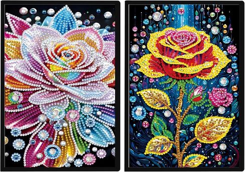 Jishshay 2 PCS Flower Diamond Art Notebook Journal Flower Diamond Painting Note Book Gem Art Sketchbook مجموعات الفسيفس in Saudi Arabia
