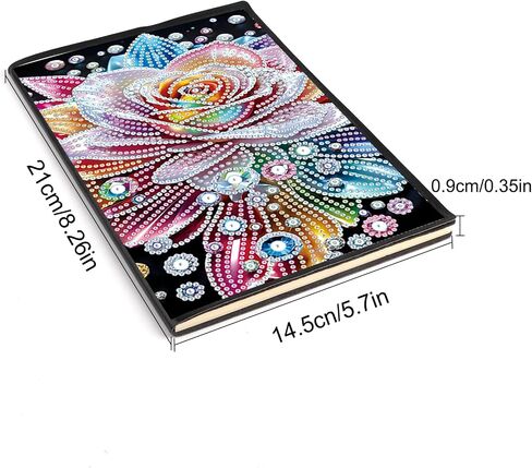 Jishshay 2 PCS Flower Diamond Art Notebook Journal Flower Diamond Painting Note Book Gem Art Sketchbook مجموعات الفسيفس in Saudi Arabia