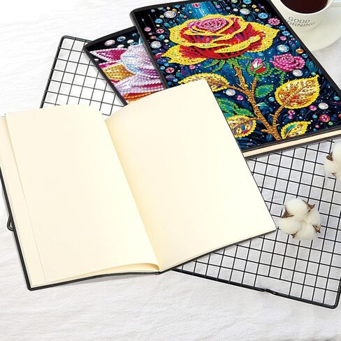 Jishshay 2 PCS Flower Diamond Art Notebook Journal Flower Diamond Painting Note Book Gem Art Sketchbook مجموعات الفسيفس in Saudi Arabia