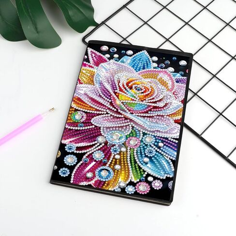 Jishshay 2 PCS Flower Diamond Art Notebook Journal Flower Diamond Painting Note Book Gem Art Sketchbook مجموعات الفسيفس in Saudi Arabia