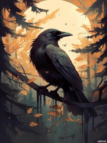uibdvks Crow Diamond Painting Kits للبالغين يرسمون عملًا فنيًا للمبتدئين للمبتدئين الكريستال الكريستال التطريز الحرف اليدوية للديكور المنزلي ديكور الجدار 12x16inch in Saudi Arabia