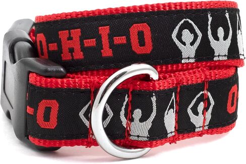The Worthy Dog Ohio State OH-IO Silhouette Stylish & Durable Nylon Dog Collars, Adjustable Strong Buckle - Small, Black in Saudi Arabia