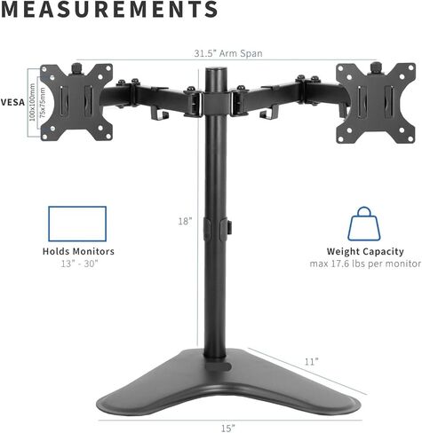 Dual Monitor Stand Independent Installation Suitable for 30-inch Computer Screen- in Saudi Arabia