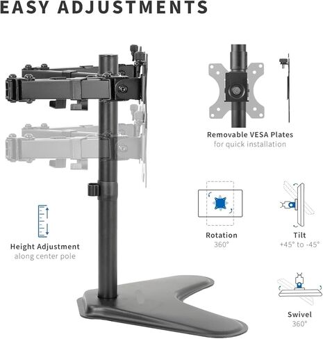 Dual Monitor Stand Independent Installation Suitable for 30-inch Computer Screen- in Saudi Arabia