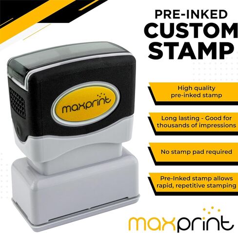 MaxPrint Pre-Inked Custom Text Stamp XX-Large Size - Up to 8 Lines of Text in Kuwait