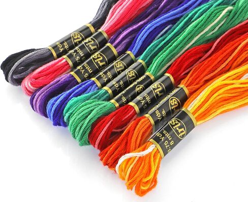 الأساسيات من قبل الفنون الترفيهية و Iris التطريز Floss 6 Strand Thread Thread 36 Pack - Colorfast Cotton Craft الخيط لغرزة متقاطعة ومشاريع DIY التطريز in Saudi Arabia