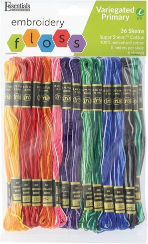 الأساسيات من قبل الفنون الترفيهية و Iris التطريز Floss 6 Strand Thread Thread 36 Pack - Colorfast Cotton Craft الخيط لغرزة متقاطعة ومشاريع DIY التطريز in Saudi Arabia