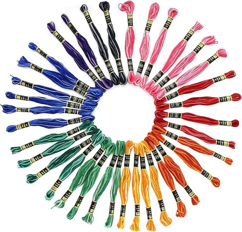 الأساسيات من قبل الفنون الترفيهية و Iris التطريز Floss 6 Strand Thread Thread 36 Pack - Colorfast Cotton Craft الخيط لغرزة متقاطعة ومشاريع DIY التطريز in Saudi Arabia