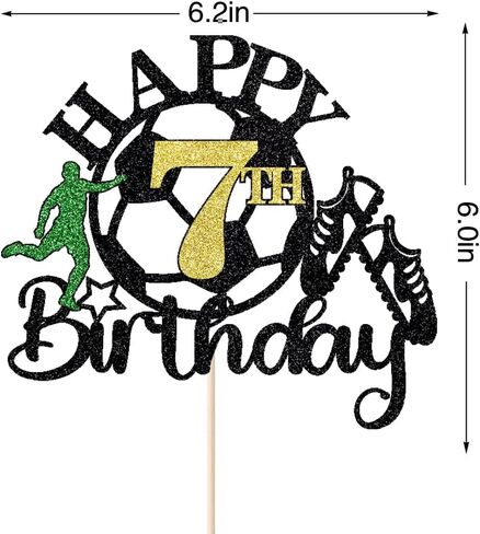 Soccer Happy 9th Birthday Cake Topper,Soccer Players Birthday Sports Theme Cake Decorations，Boys and Girls 9 Years Old Party Supplies in Saudi Arabia