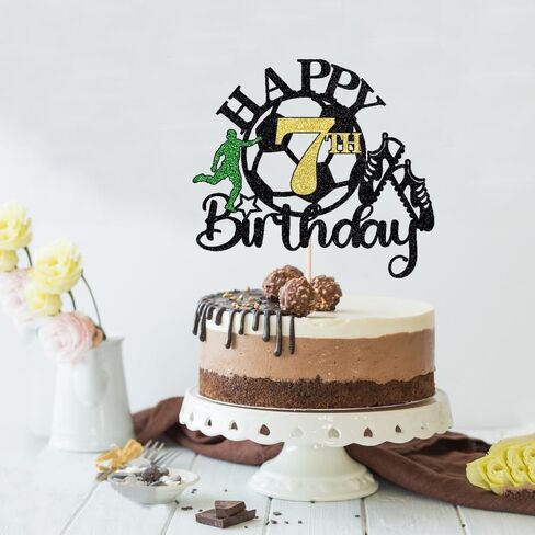 Soccer Happy 9th Birthday Cake Topper,Soccer Players Birthday Sports Theme Cake Decorations，Boys and Girls 9 Years Old Party Supplies in Saudi Arabia
