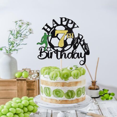 Soccer Happy 9th Birthday Cake Topper,Soccer Players Birthday Sports Theme Cake Decorations，Boys and Girls 9 Years Old Party Supplies in Saudi Arabia