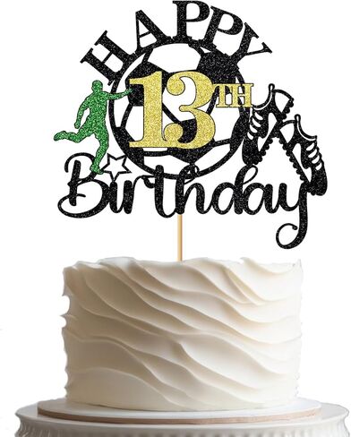 Soccer Happy 9th Birthday Cake Topper,Soccer Players Birthday Sports Theme Cake Decorations，Boys and Girls 9 Years Old Party Supplies in Saudi Arabia