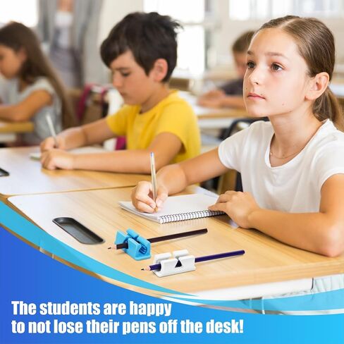 20Pcs Pencil Holder for Desk, Adhesive Pen Holder for Classroom Clipboard Attachment, Silicone Pencil Holder & Marker Holder for School Office Desk Accessories (Black) in Kuwait