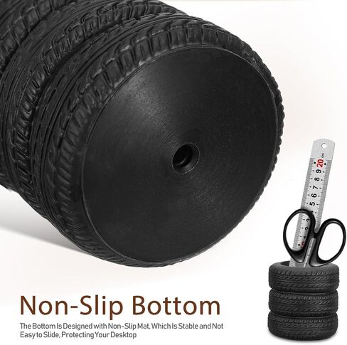Totority Tire Shaped Pen Holder Car Tire Pencil Holder Stationery Accessories for Desk Kids School Office Decor Christmas Supplies Novelty Funny Cactus Succulent Planter Pot in Saudi Arabia