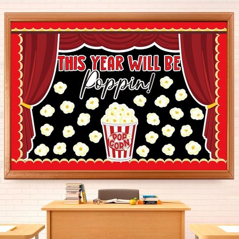 74 Pcs Popcorn Bulletin Board for Classroom Decorations DIY Crafts Movie Themed Paper Cutouts for Students Wall Popcorn Party Supplies Back to School Decor in Saudi Arabia