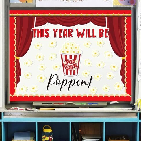 74 Pcs Popcorn Bulletin Board for Classroom Decorations DIY Crafts Movie Themed Paper Cutouts for Students Wall Popcorn Party Supplies Back to School Decor in Saudi Arabia