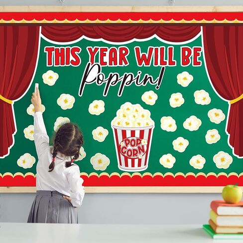 74 Pcs Popcorn Bulletin Board for Classroom Decorations DIY Crafts Movie Themed Paper Cutouts for Students Wall Popcorn Party Supplies Back to School Decor in Saudi Arabia