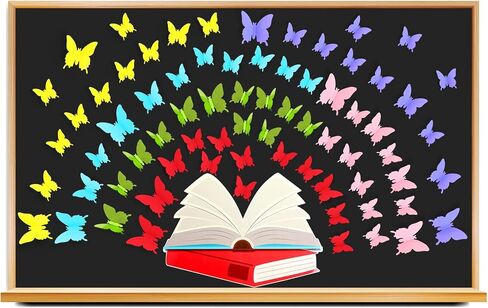 73 Pcs Butterfly Reading Bulletin Board Decorations Set Butterfly Classroom Decor Open Book Bulletin Board Cutouts for Classroom Back to School Party Wall Decor in Saudi Arabia