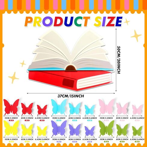73 Pcs Butterfly Reading Bulletin Board Decorations Set Butterfly Classroom Decor Open Book Bulletin Board Cutouts for Classroom Back to School Party Wall Decor in Saudi Arabia