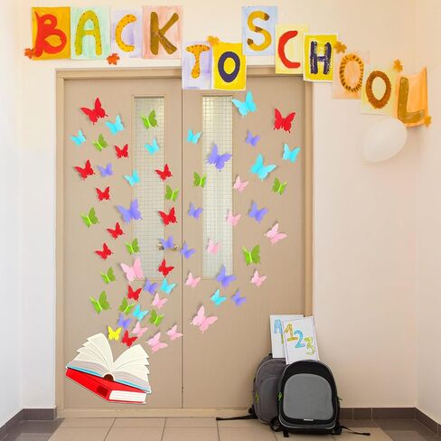 73 Pcs Butterfly Reading Bulletin Board Decorations Set Butterfly Classroom Decor Open Book Bulletin Board Cutouts for Classroom Back to School Party Wall Decor in Saudi Arabia
