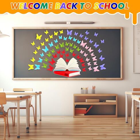 73 Pcs Butterfly Reading Bulletin Board Decorations Set Butterfly Classroom Decor Open Book Bulletin Board Cutouts for Classroom Back to School Party Wall Decor in Saudi Arabia
