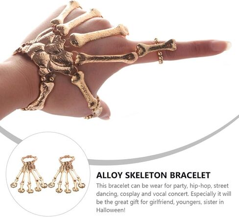 2pcs Halloween Skeleton Bracelet Men Women Cosplay Halloween Jewelry Accessories in Saudi Arabia