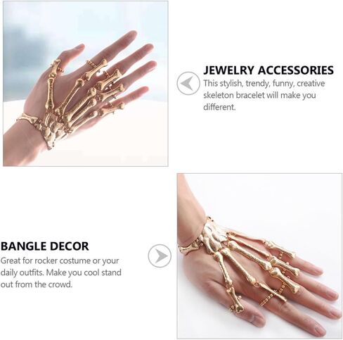2pcs Halloween Skeleton Bracelet Men Women Cosplay Halloween Jewelry Accessories in Saudi Arabia