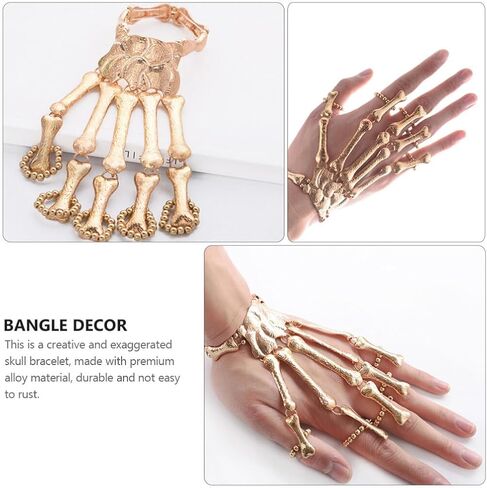 2pcs Halloween Skeleton Bracelet Men Women Cosplay Halloween Jewelry Accessories in Saudi Arabia