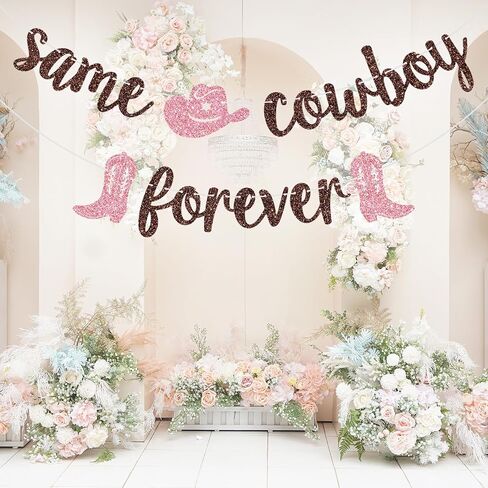 Same Cowboy Forever Banner, Western Cowgirl Bachelorette Decorations, Nashville Bridal Shower Engagement Party Decor, Western Bachelorette Party Decorations, Brown Glitter in Saudi Arabia