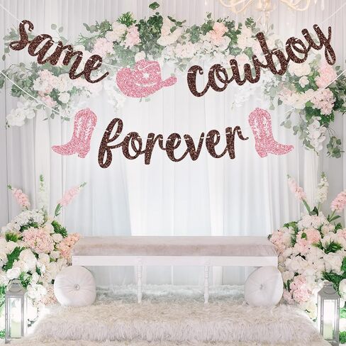 Same Cowboy Forever Banner, Western Cowgirl Bachelorette Decorations, Nashville Bridal Shower Engagement Party Decor, Western Bachelorette Party Decorations, Brown Glitter in Saudi Arabia
