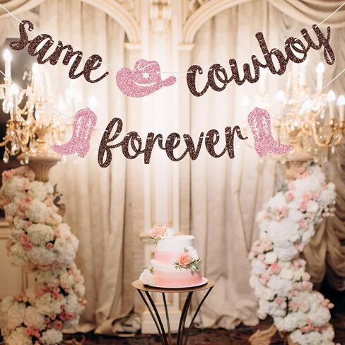 Same Cowboy Forever Banner, Western Cowgirl Bachelorette Decorations, Nashville Bridal Shower Engagement Party Decor, Western Bachelorette Party Decorations, Brown Glitter in Saudi Arabia