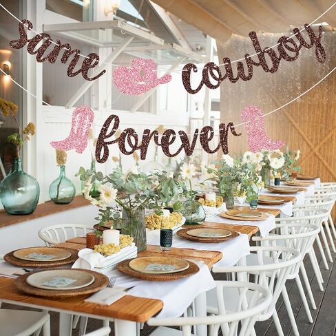 Same Cowboy Forever Banner, Western Cowgirl Bachelorette Decorations, Nashville Bridal Shower Engagement Party Decor, Western Bachelorette Party Decorations, Brown Glitter in Saudi Arabia
