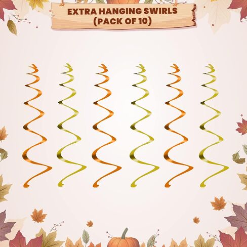 Katchon ، Fall Maple Leaf Swirls - Pack of 30 ، No DIY | زخارف السقوط للمنزل ، ديكورات الخريف الداخلية | زخارف الفصول الدراسية الخريف | الزخارف المعلقة السقوط لزخارف عيد الشكر in Saudi Arabia