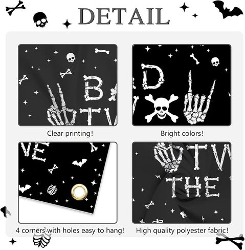 Avezano Bad Two The Bone Backdrop Banner Skeleton Theme 2nd Birthday Decorations for Boys Rock And Roll 2nd Birthday Party Banner Music Theme 2 Year Old Bday Party Decor (Black, 6x3.6ft) in Saudi Arabia